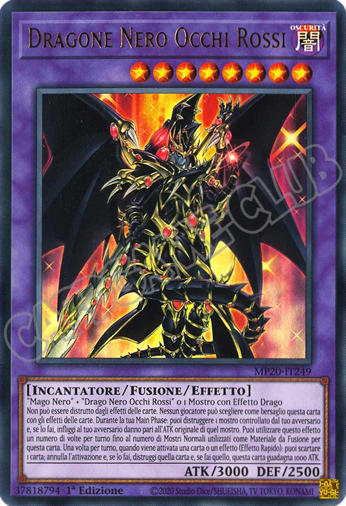 MP20-IT249 Dragone Nero Occhi Rossi ultra rara 1a Edizione (IT) -NEAR MINT-