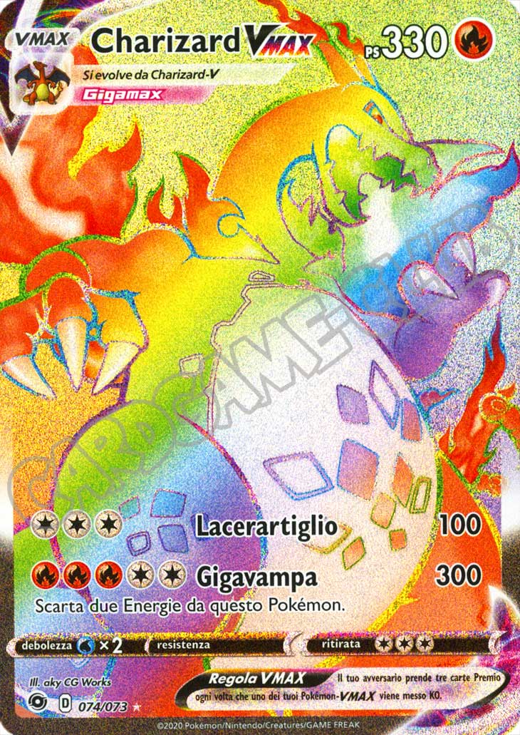 74 / 73 Charizard VMAX rara segreta foil (IT) -NEAR MINT-