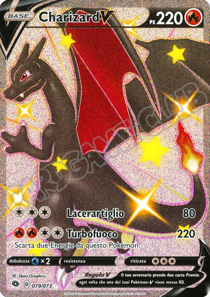 79 / 73 Charizard V rara segreta foil (IT) -NEAR MINT-