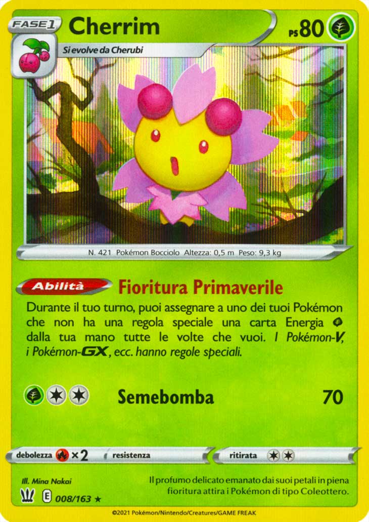 008 / 163 Cherrim Rara Holo (IT) -NEAR MINT-