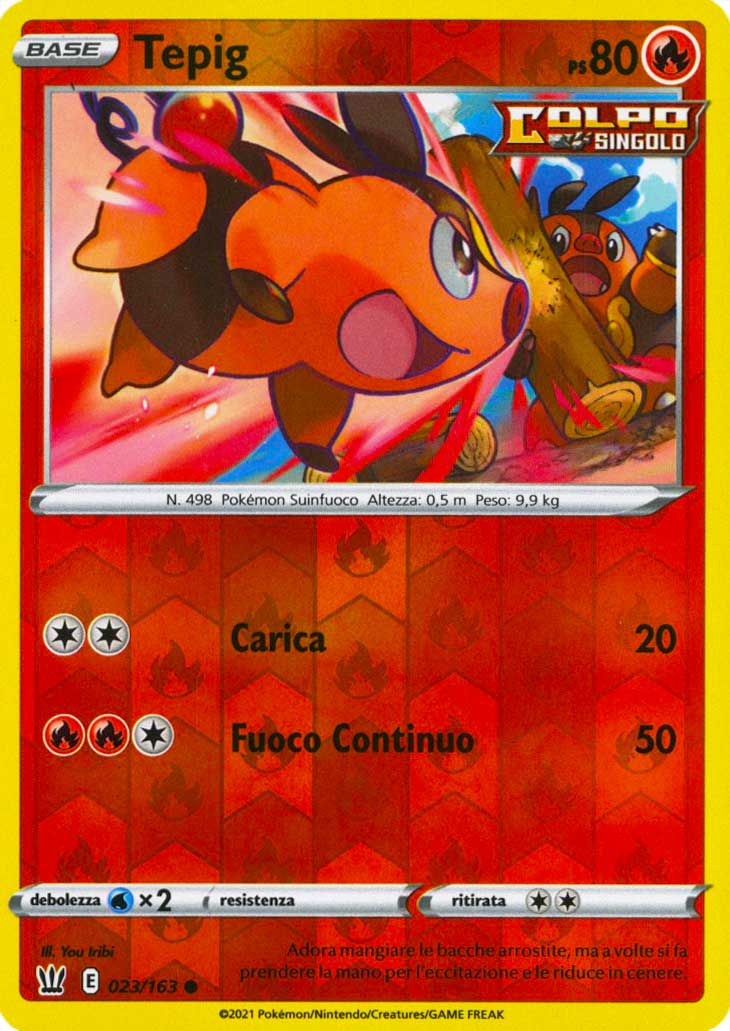 023 / 163 Tepig Comune Reverse foil (IT) -NEAR MINT-