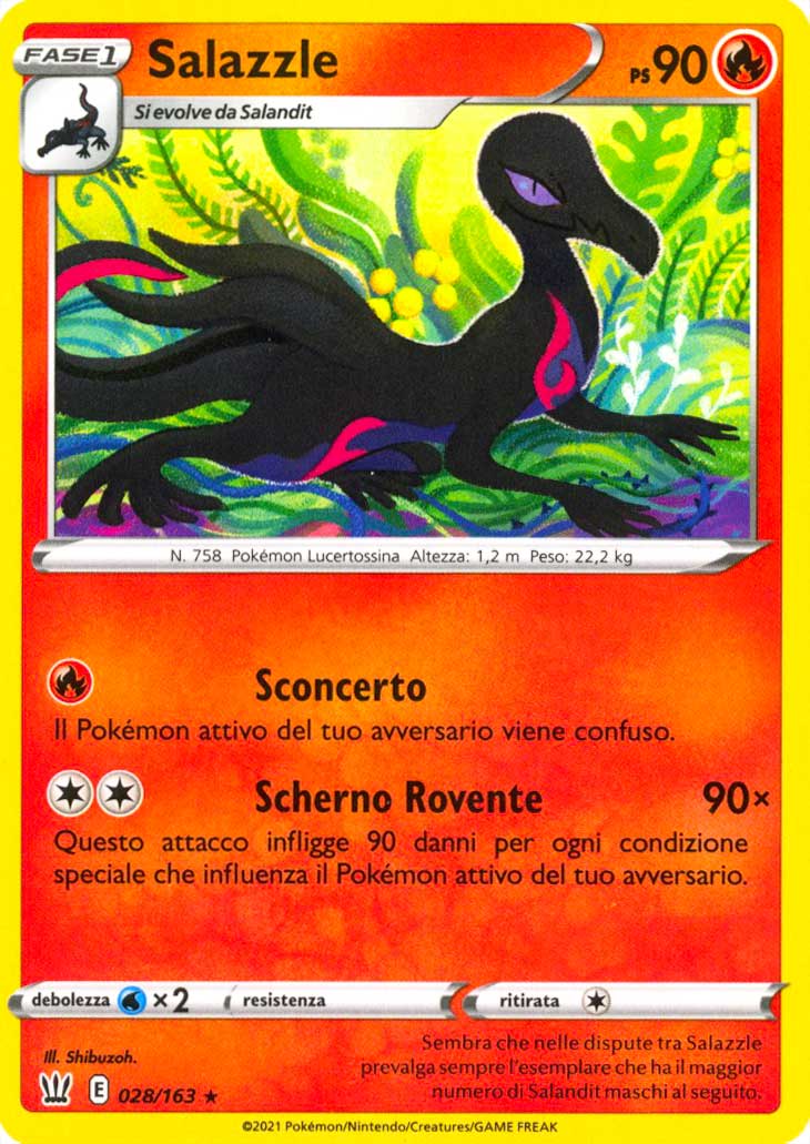 028 / 163 Salazzle Rara normale (IT) -NEAR MINT-