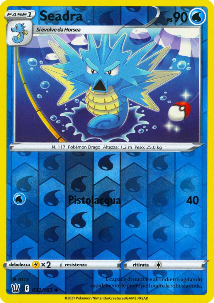 032 / 163 Seadra Non Comune Reverse foil (IT) -NEAR MINT-