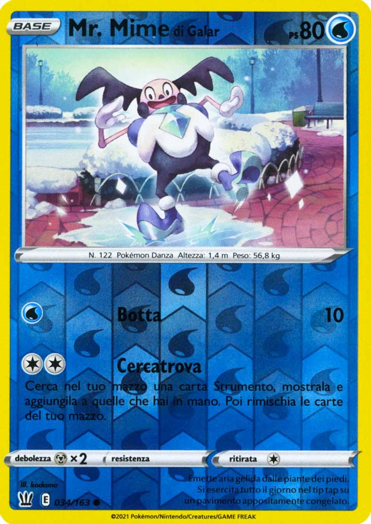 034 / 163 Mr. Mime di Galar Comune Reverse foil (IT) -NEAR MINT-