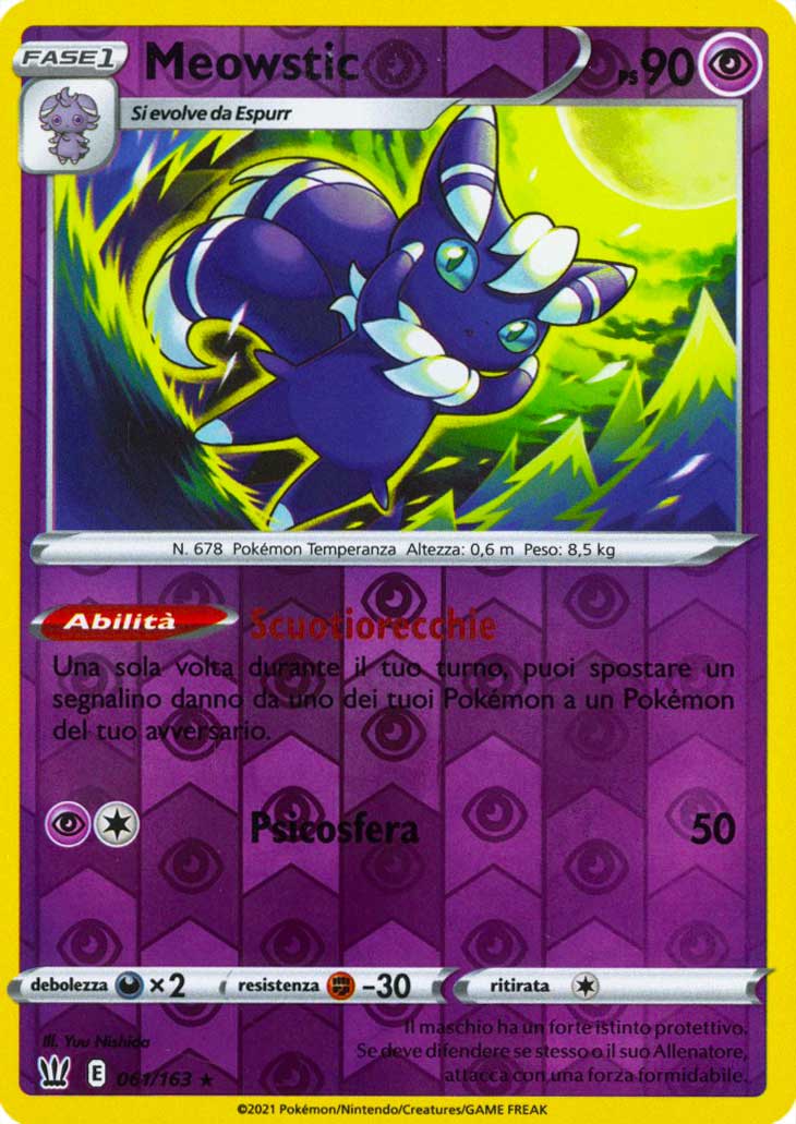 061 / 163 Meowstic Rara Holo Reverse foil (IT) -NEAR MINT-