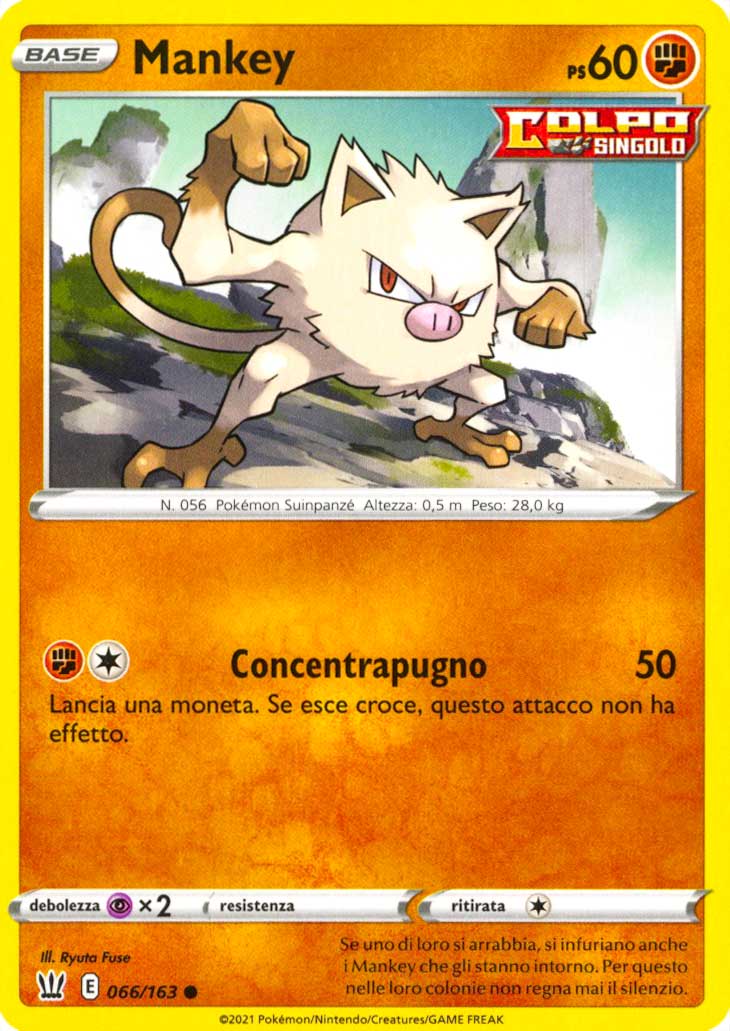 066 / 163 Mankey Comune normale (IT) -NEAR MINT-