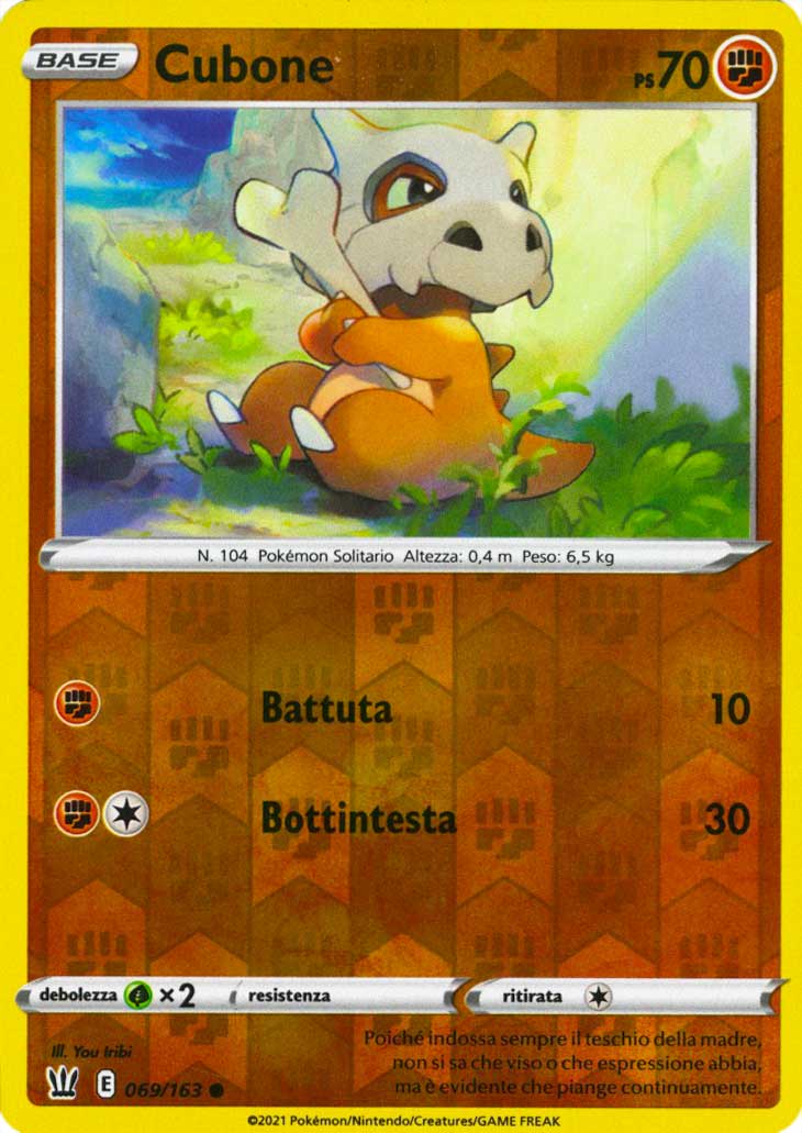 069 / 163 Cubone Comune Reverse foil (IT) -NEAR MINT-