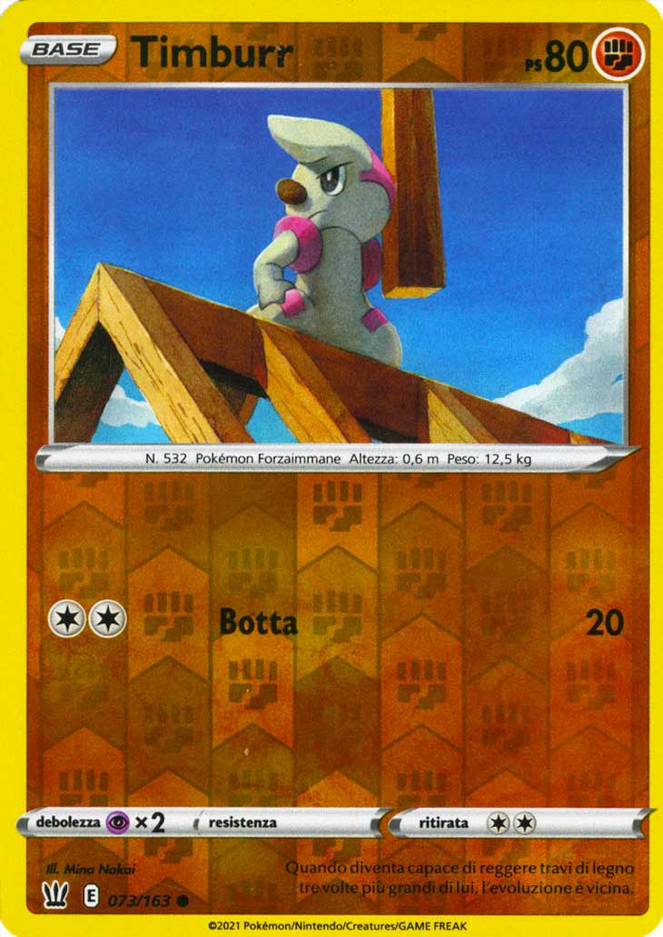 073 / 163 Timburr Comune Reverse foil (IT) -NEAR MINT-