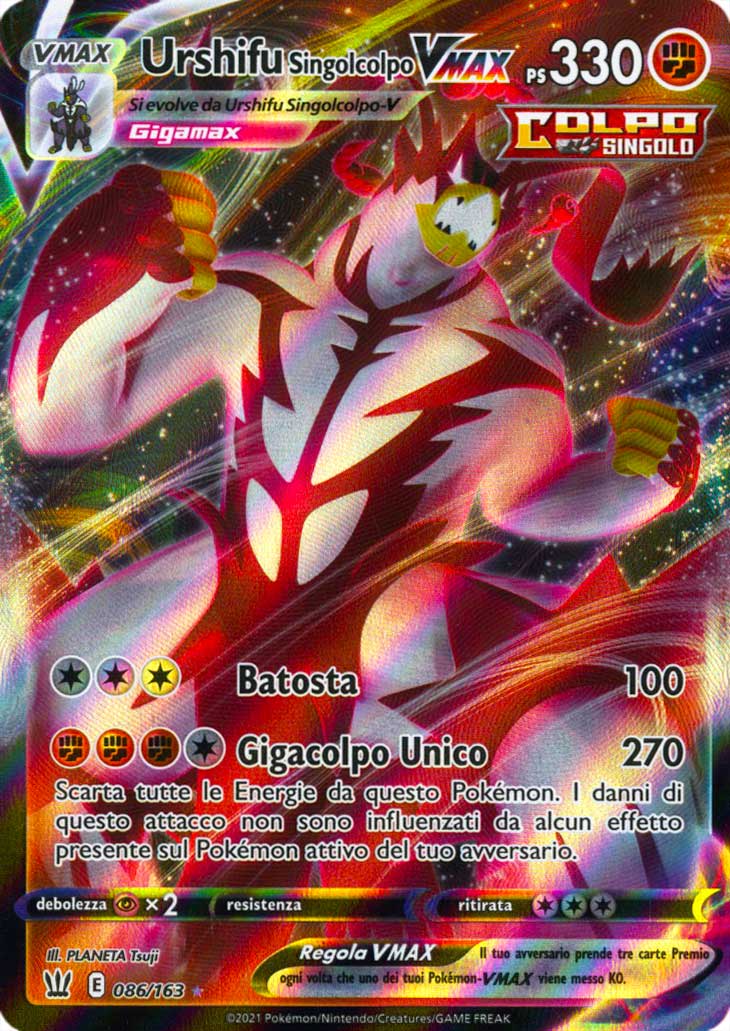 086 / 163 Urshifu Singolcolpo VMAX Rara Holo VMAX foil (IT) -NEAR MINT-