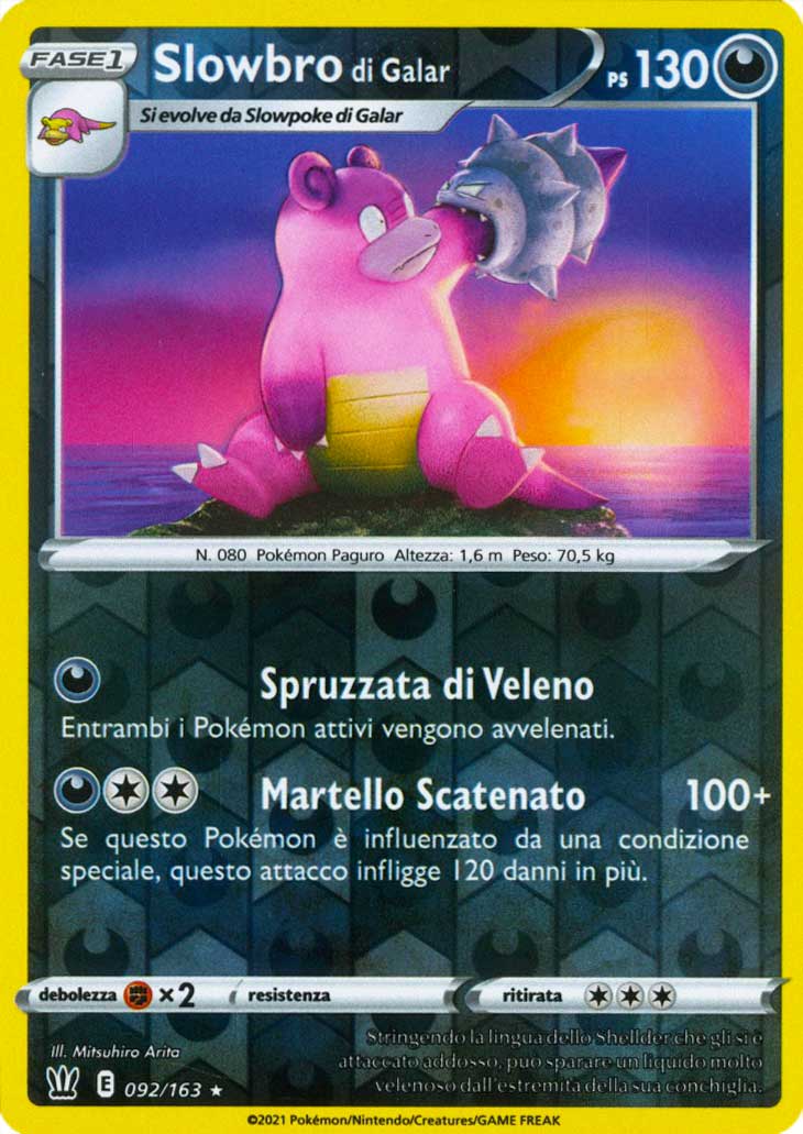 092 / 163 Slowbro di Galar Rara Reverse foil (IT) -NEAR MINT-