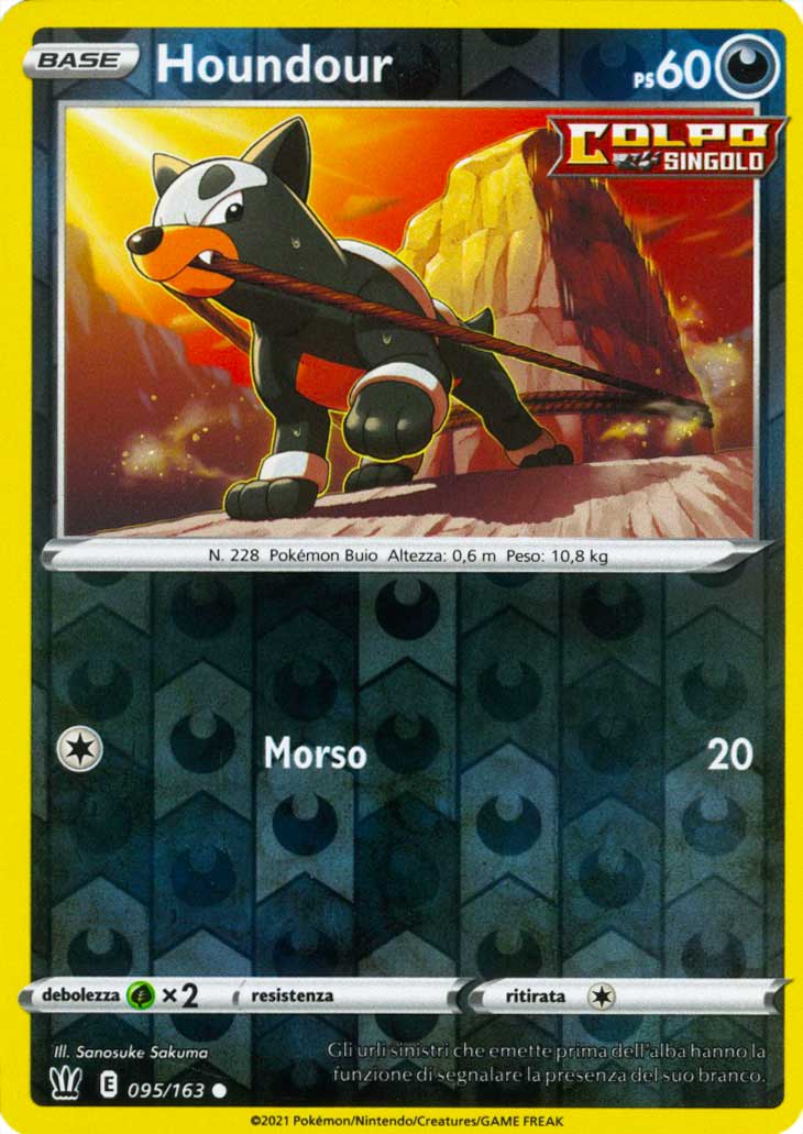 095 / 163 Houndour Comune Reverse foil (IT) -NEAR MINT-