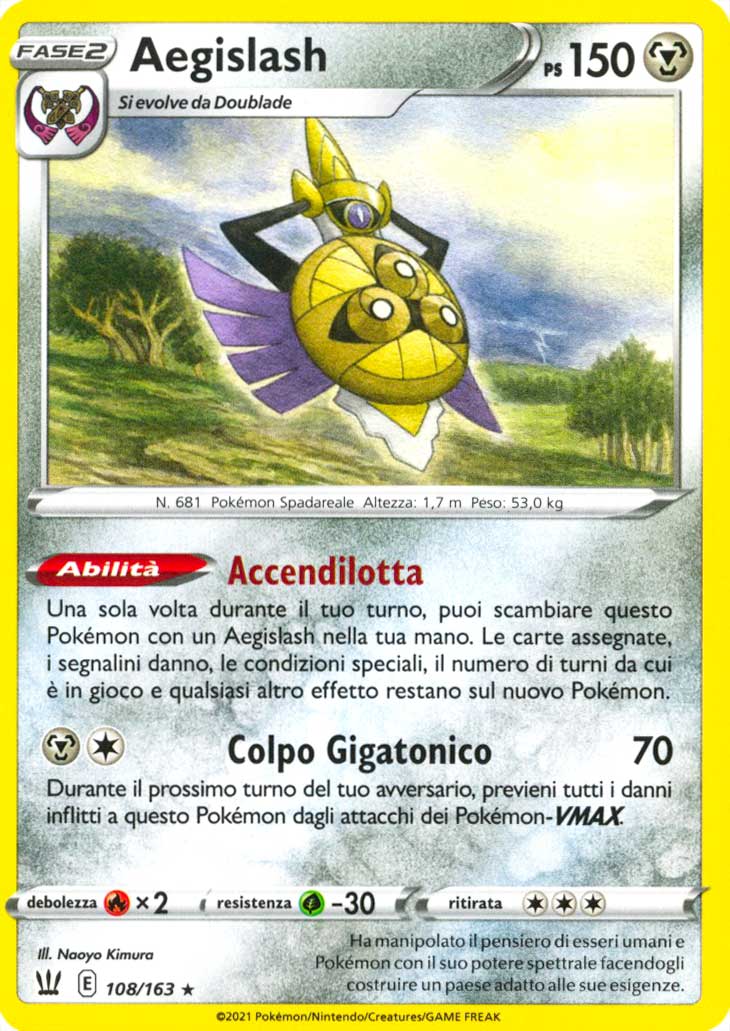 108 / 163 Aegislash Rara normale (IT) -NEAR MINT-