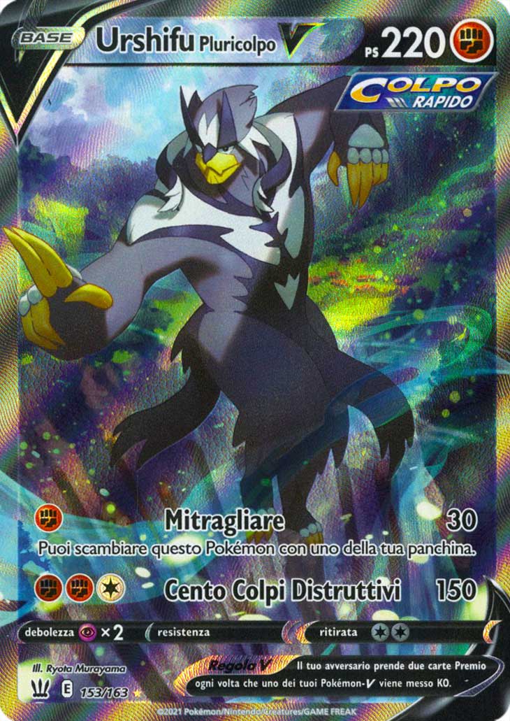 153 / 163 Urshifu Pluricolpo V Ultra Rara V Full Art foil (IT) -NEAR MINT-