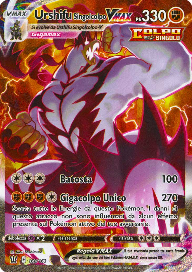 168 / 163 Urshifu Singolcolpo VMAX Rara Segreta VMAX foil (IT) -NEAR MINT-