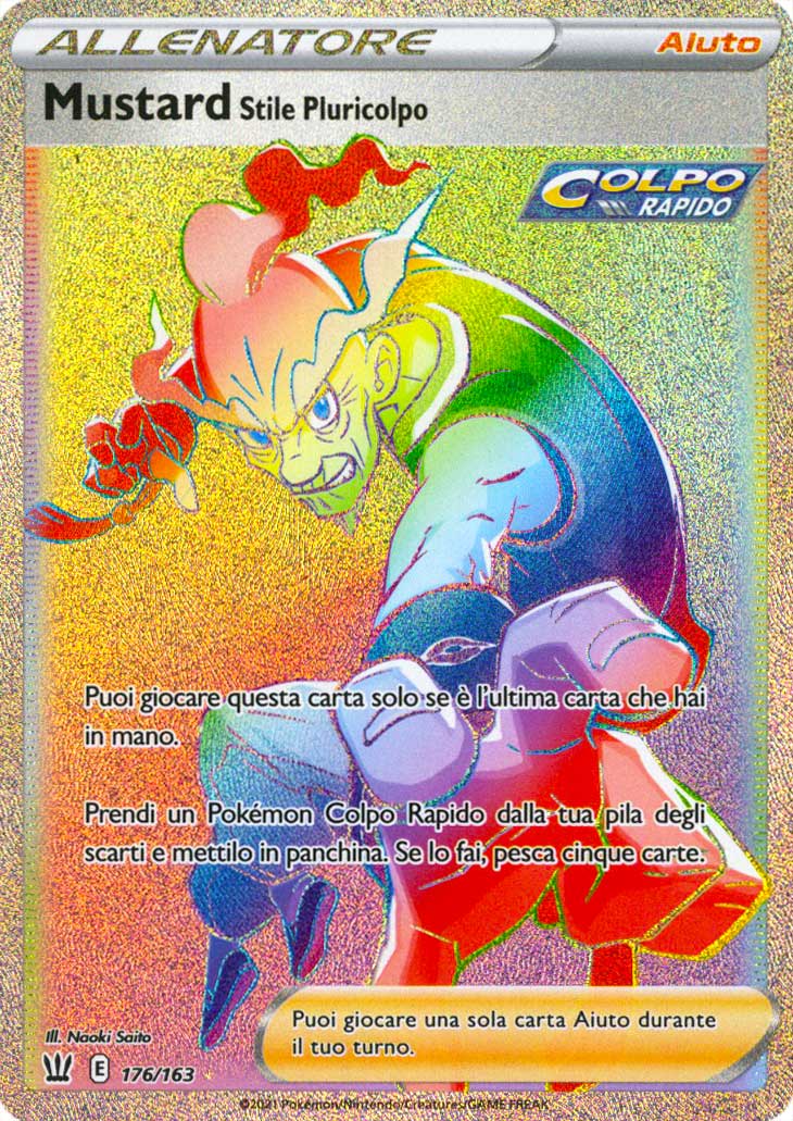 176 / 163 Mustard Stile Pluricolpo Rara Segreta Rainbow foil (IT) -NEAR MINT-