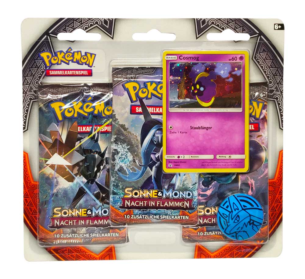 Sonne & Mond Nacht in Flammen 3 Pack Blister Cosmog (DE)