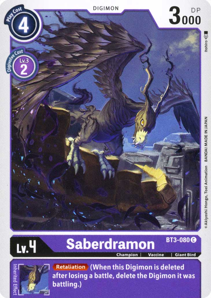 BT03-EN080 Saberdramon comune normale (EN) -NEAR MINT-