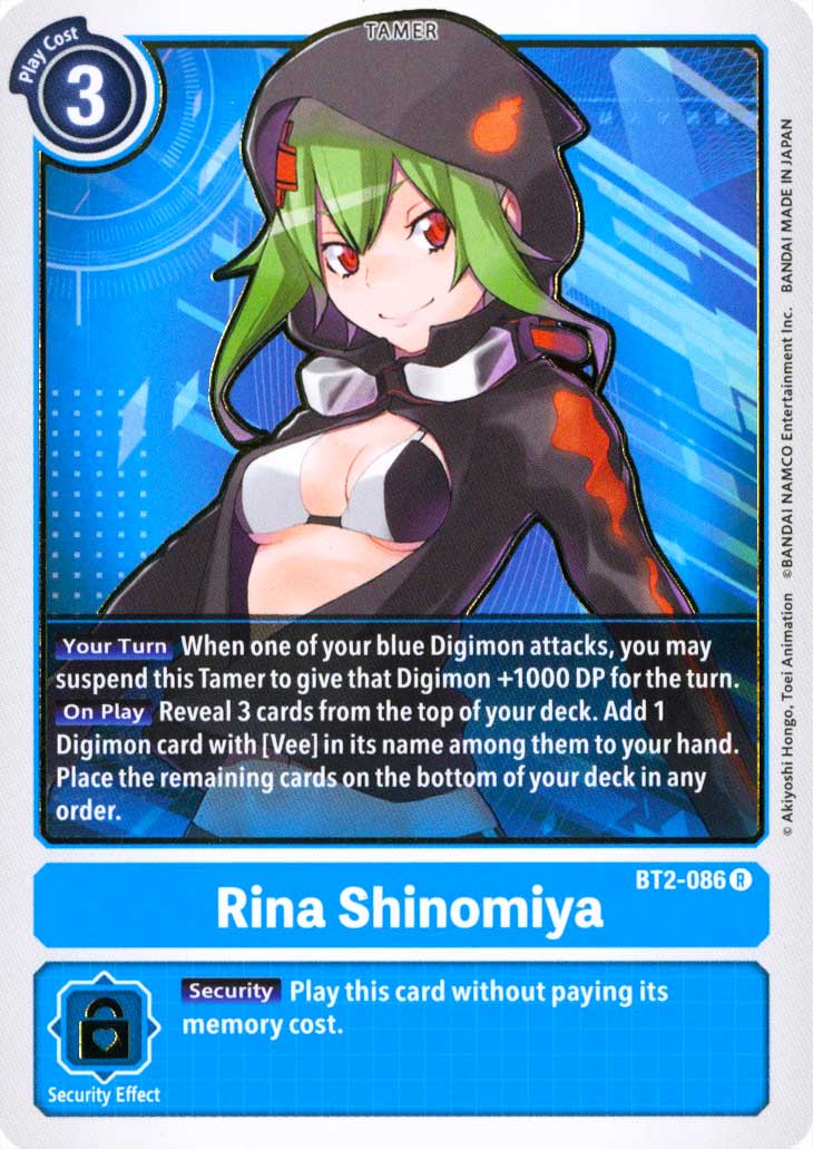 BT02-EN086 Rina Shinomiya rara normale (EN) -NEAR MINT-