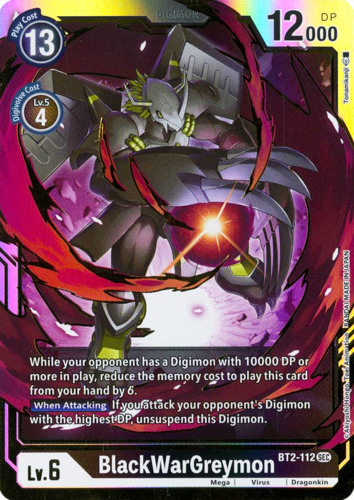 BT02-EN112 BlackWarGreymon rara segreta foil (EN) -NEAR MINT-