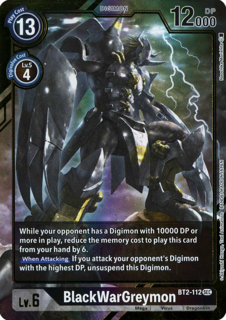 BT02-EN112 BlackWarGreymon rara segreta foil parallela (EN) -NEAR MINT-