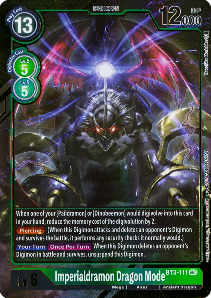 BT03-EN111 Imperialdramon Dragon Mode rara segreta foil parallela (EN) -NEAR MINT-