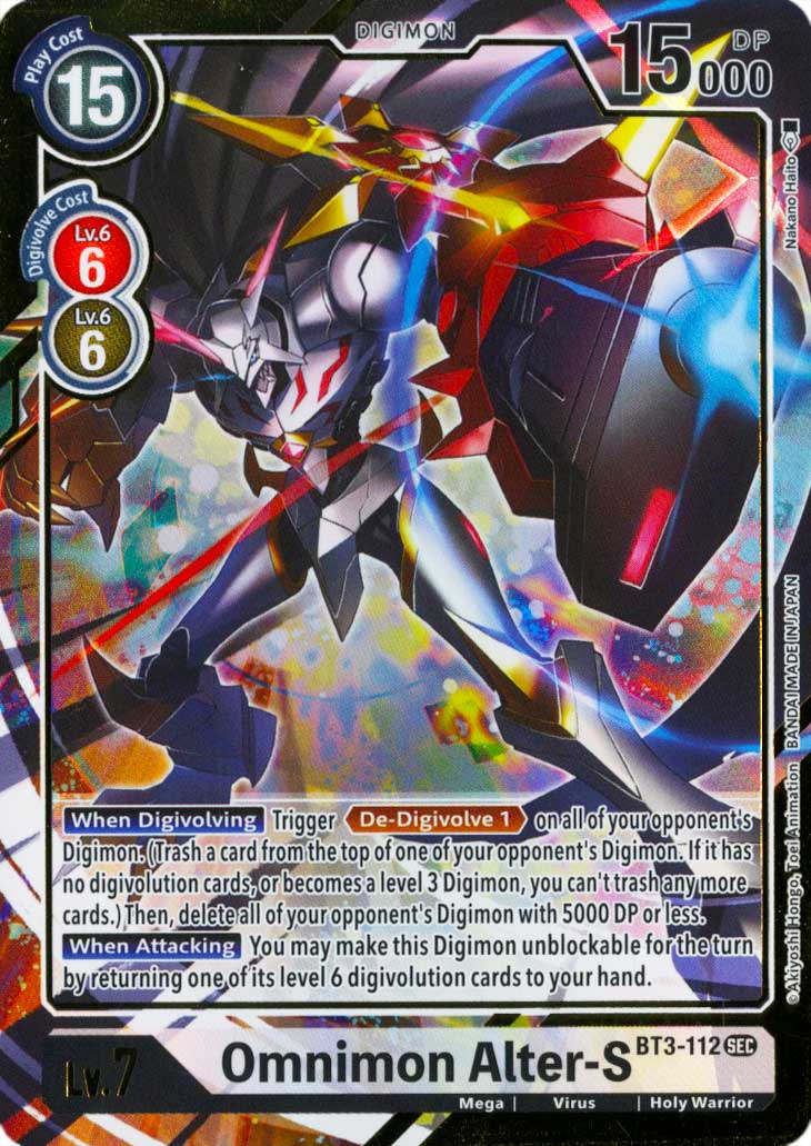 BT03-EN112 Omnimon Alter-S rara segreta foil parallela (EN) -NEAR MINT-