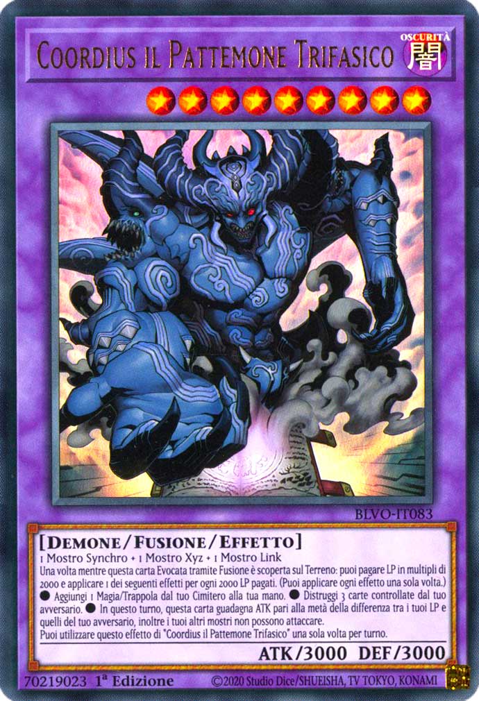 BLVO-IT083 Coordius il Pattemone Trifasico ultra rara 1a Edizione (IT) -NEAR MINT-