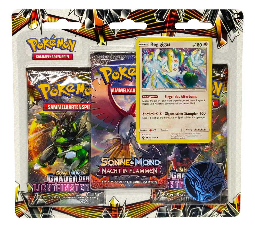 Sonne & Mond 2 Pack Grauen der Lichtfinsternis 1 Pack Nacht in Flammen  Blister Regigigas (DE)