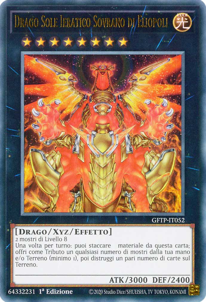GFTP-IT052 Drago Sole Ieratico Sovrano di Eliopoli ultra rara 1a Edizione (IT) -NEAR MINT-