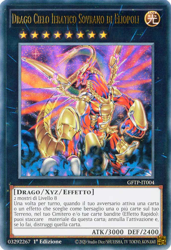 GFTP-IT004 Drago Cielo Ieratico Sovrano di Eliopoli ultra rara 1a Edizione (IT) -NEAR MINT-