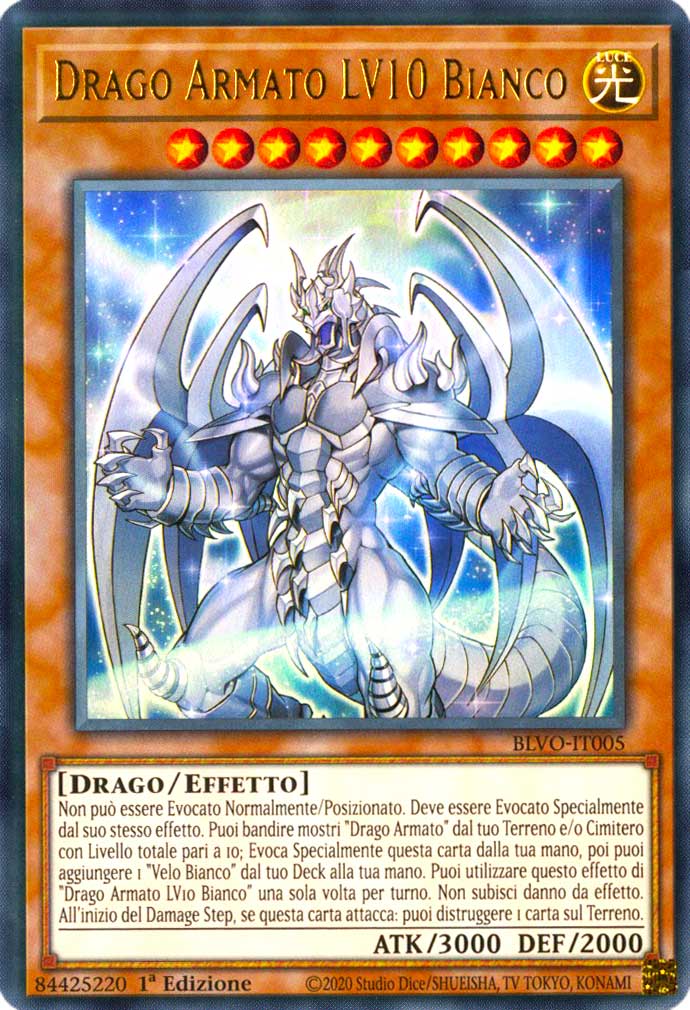 BLVO-IT005 Drago Armato LV10 Bianco ultra rara 1a Edizione (IT) -NEAR MINT-