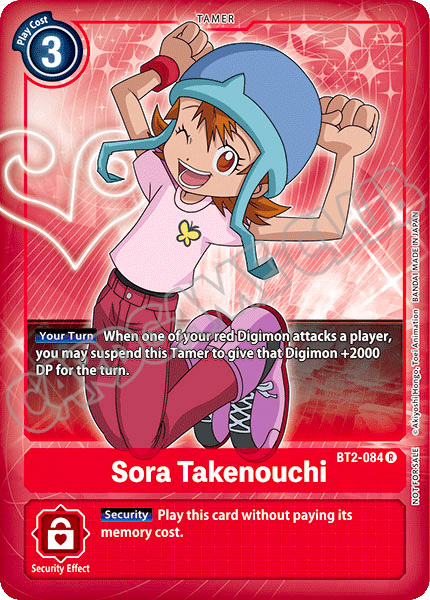 BT02-EN084 Sora Takenouchi rara foil parallela (EN) -NEAR MINT-