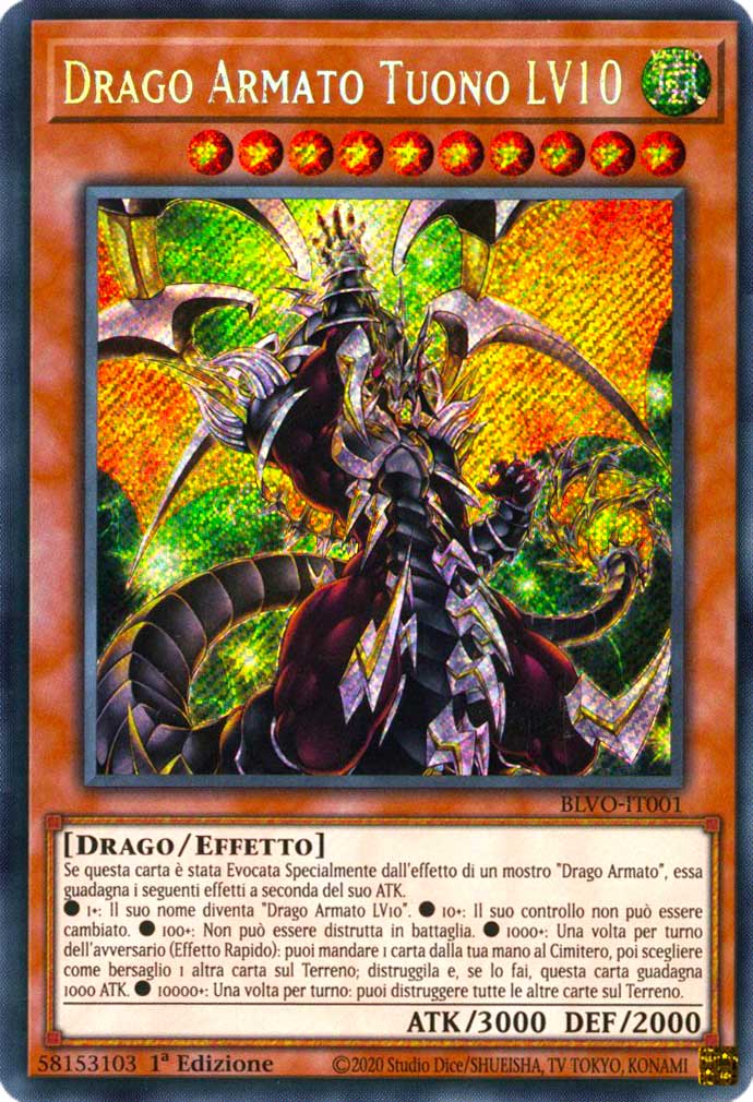 BLVO-IT001 Drago Armato Tuono LV10 rara segreta 1a Edizione (IT) -NEAR MINT-