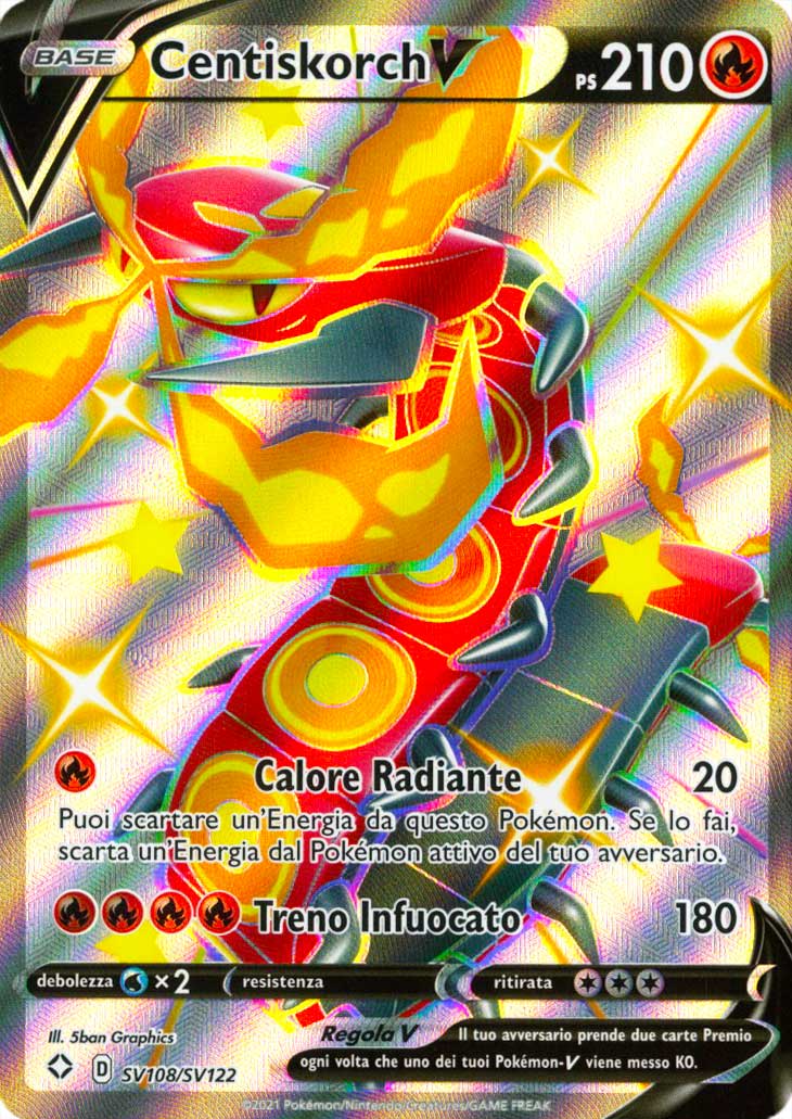 SV108 / SV122 Centiskorch V Rara Shiny Vault V foil (IT) -NEAR MINT-