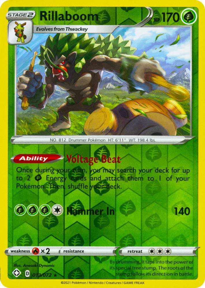 13 / 72 Rillaboom Rara Holo Reverse foil (EN) -NEAR MINT-