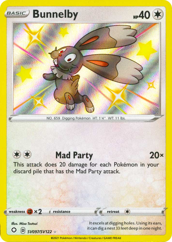 SV097 / SV122 Bunnelby Rara Shiny Vault foil (EN) -NEAR MINT-