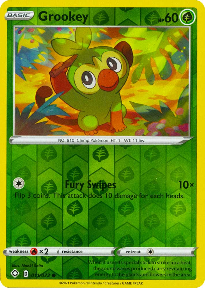 11 / 72 Grookey Comune Holo Reverse foil (EN) -NEAR MINT-