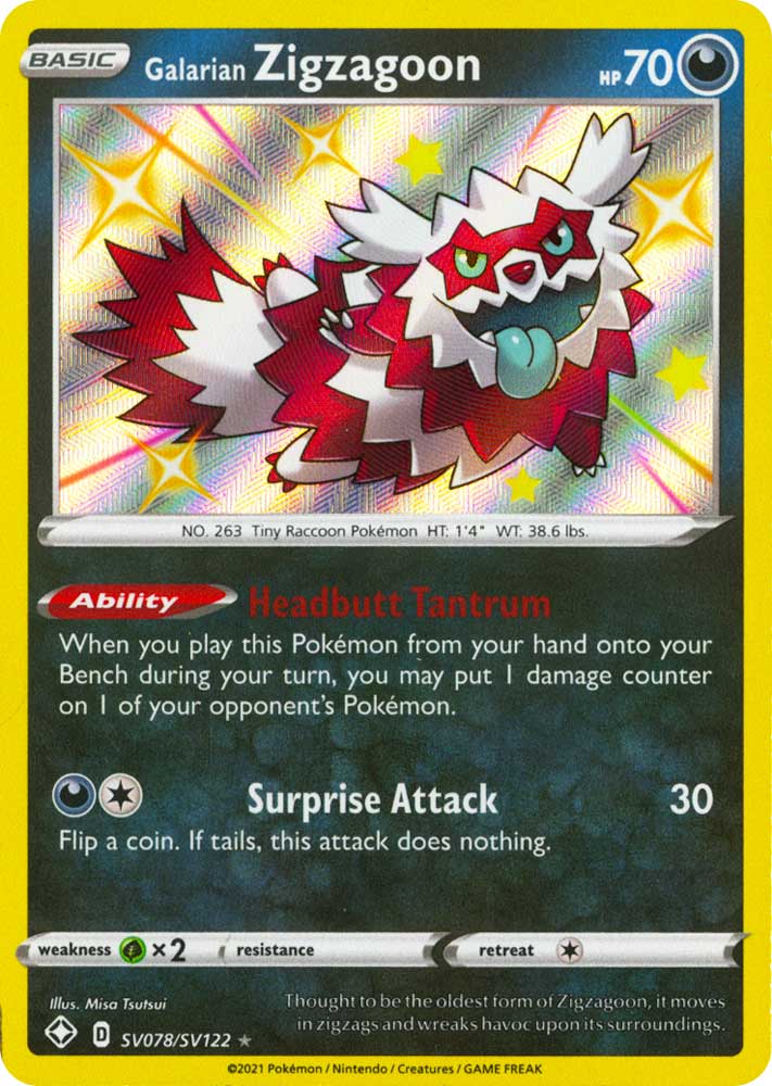 SV078 / SV122 Galarian Zigzagoon Rara Shiny Vault foil (EN) -NEAR MINT-