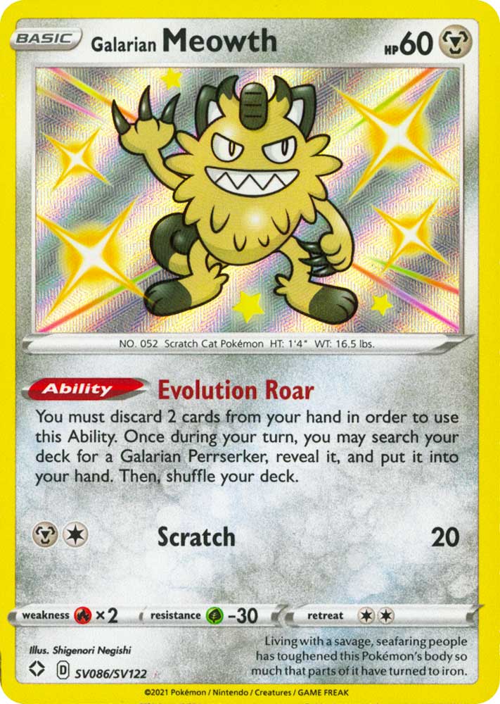 SV086 / SV122 Galarian Meowth Rara Shiny Vault foil (EN) -NEAR MINT-