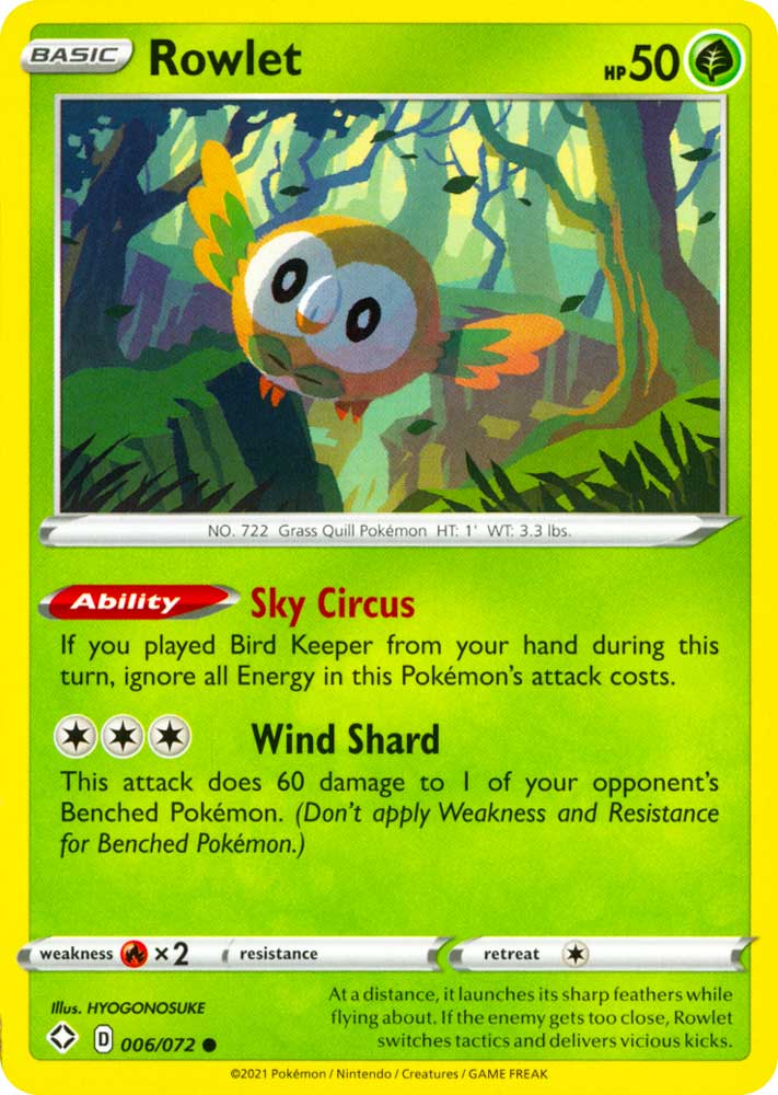 06 / 72 Rowlet Comune normale (EN) -NEAR MINT-