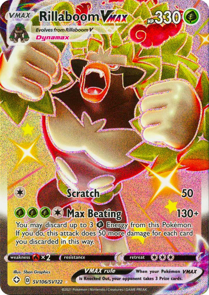 SV106 / SV122 Rillaboom VMAX Rara Shiny Vault VMAX foil (EN) -NEAR MINT-