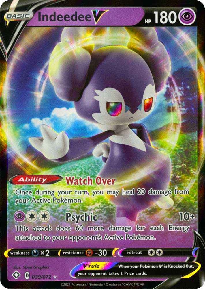 39 / 72 Indeedee V Rara Holo V foil (EN) -NEAR MINT-