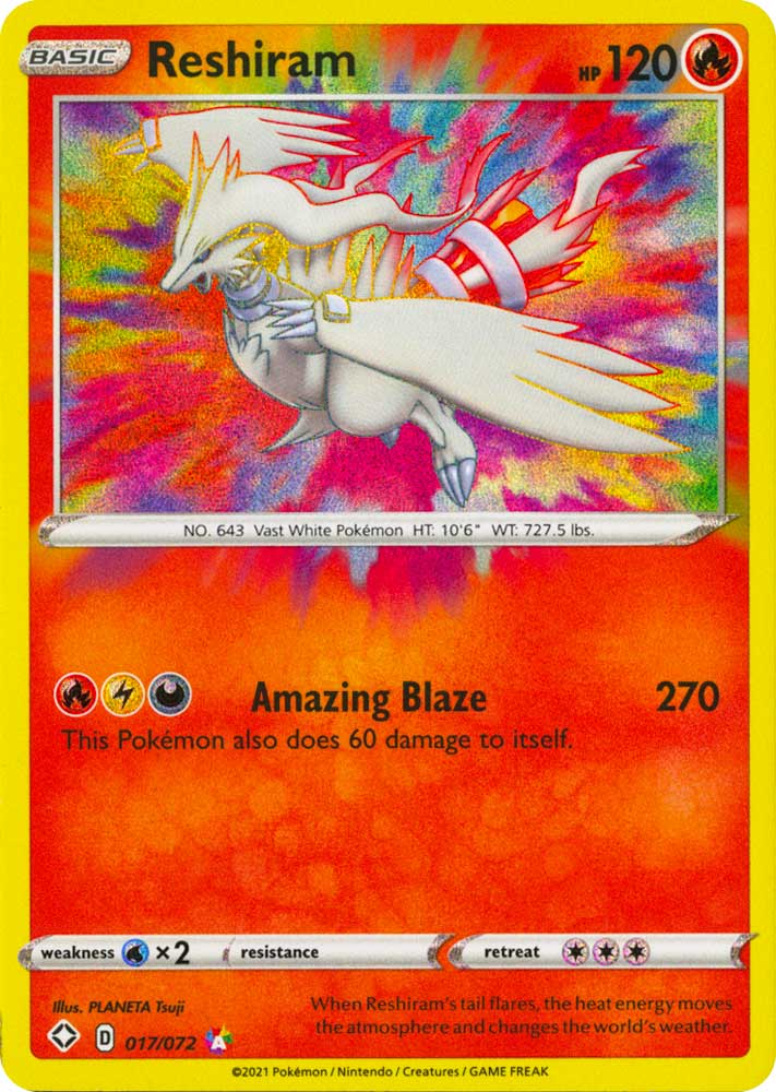 17 / 72 Reshiram Rara Holo Amazing foil (EN) -NEAR MINT-