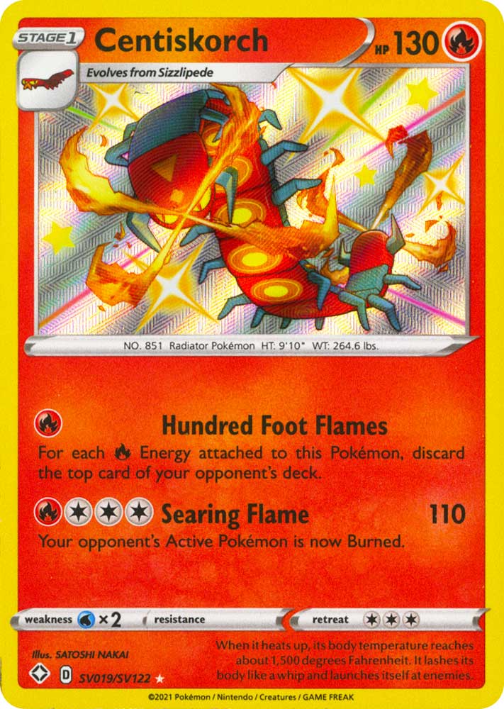 SV019 / SV122 Centiskorch Rara Shiny Vault foil (EN) -NEAR MINT-