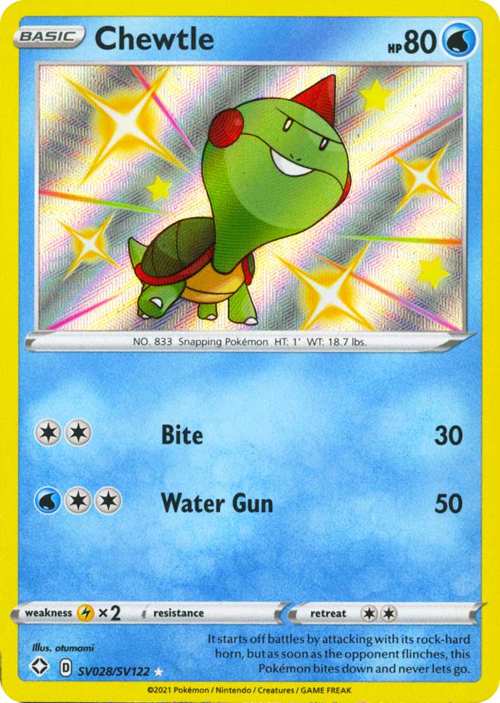 SV028 / SV122 Chewtle Rara Shiny Vault foil (EN) -NEAR MINT-
