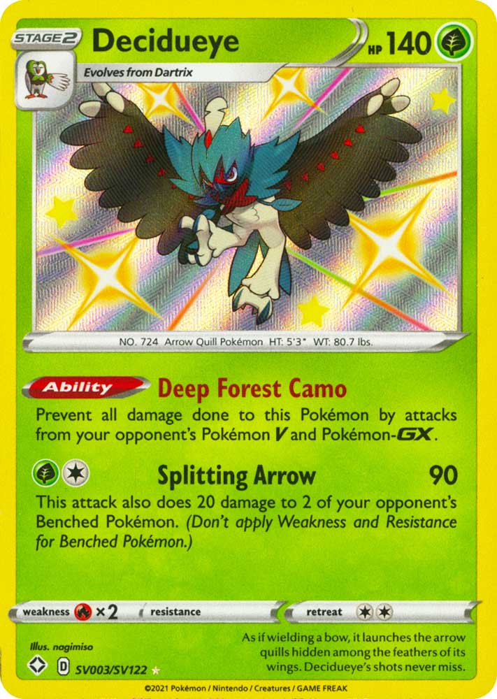 SV003 / SV122 Decidueye Rara Shiny Vault foil (EN) -NEAR MINT-
