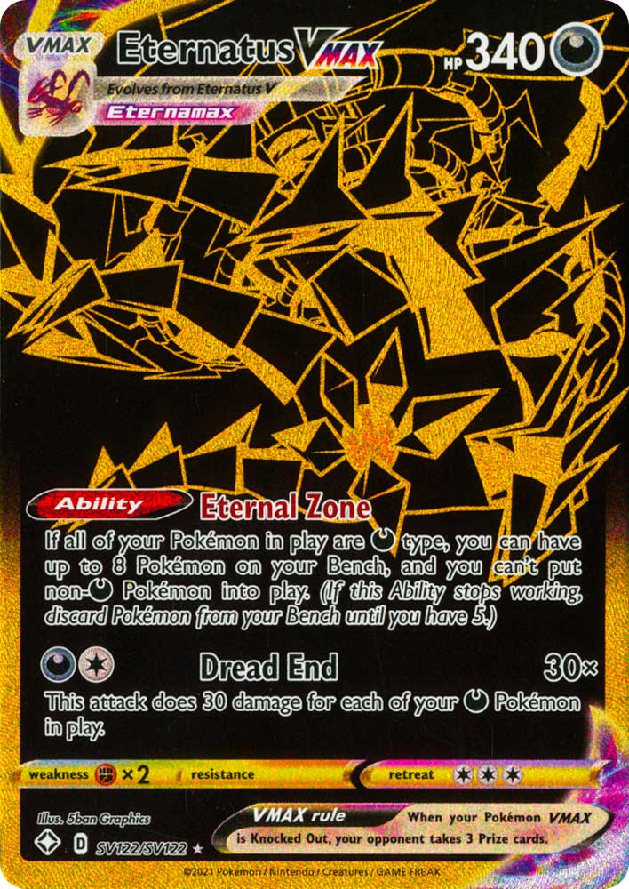 SV122 / SV122 Eternatus VMAX Rara Shiny Vault VMAX Gold foil (EN) -NEAR MINT-