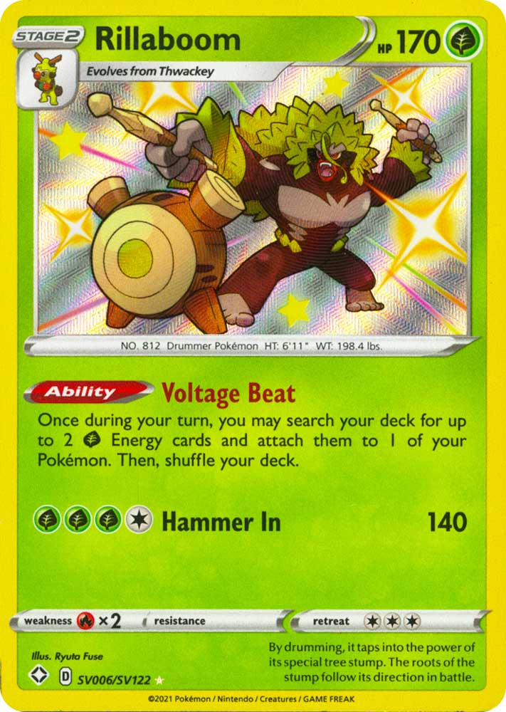 SV006 / SV122 Rillaboom Rara Shiny Vault foil (EN) -NEAR MINT-
