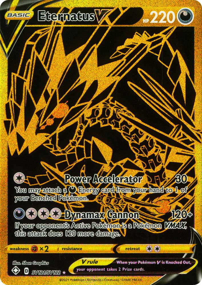 SV121 / SV122 Eternatus V Rara Shiny Vault V Gold foil (EN) -NEAR MINT-