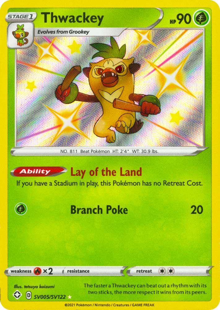 SV005 / SV122 Thwackey Rara Shiny Vault foil (EN) -NEAR MINT-